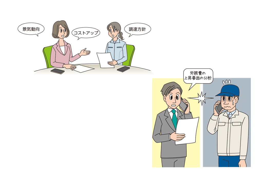 イラストカット 研修用資料322 発注先との価格協議（その２）